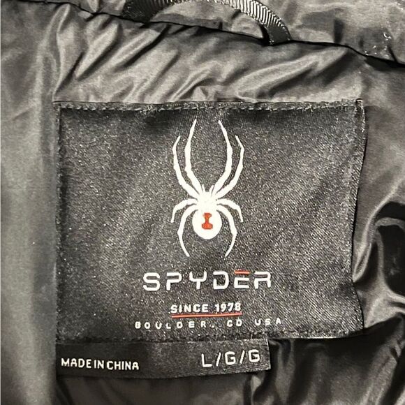 Spyder Mens Colorblock Hooded Jacket Black Gray Red Large New - Picture 6 of 10